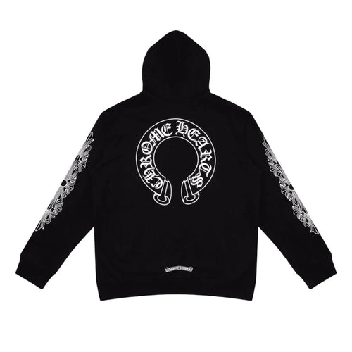 Chrome Hearts Horseshoe-Print Zip-Up Hoodie