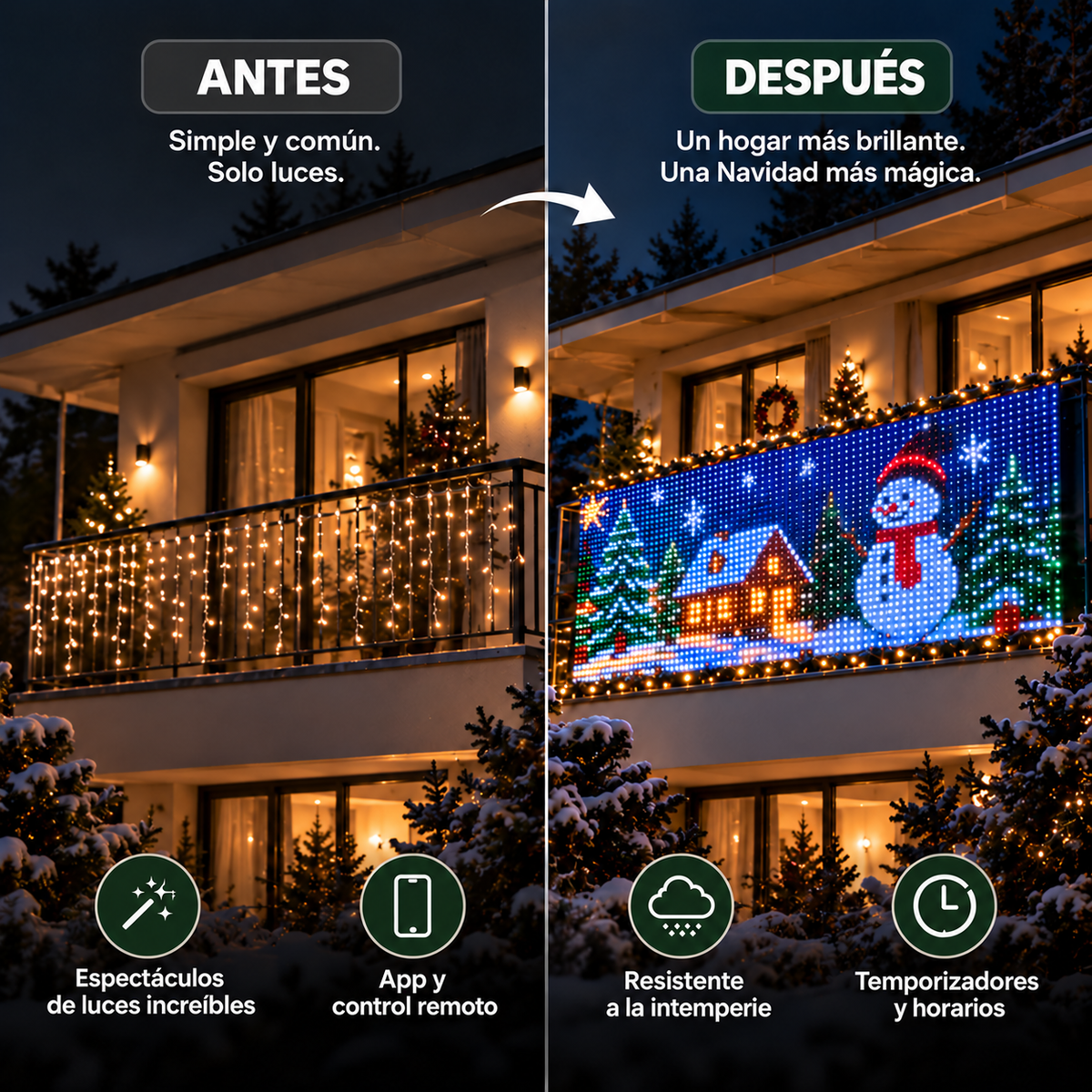 MerryPixels™ - Luces navideñas animadas e inteligentes