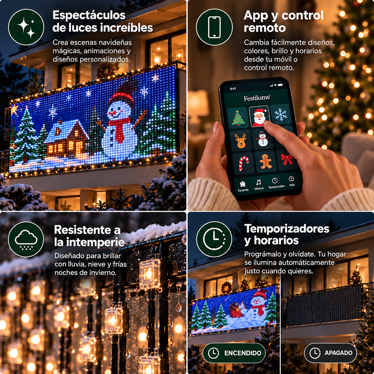 MerryPixels™ - Luces navideñas animadas e inteligentes